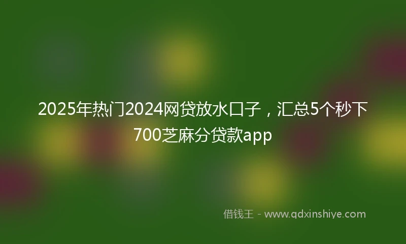 2025年热门2024网贷放水口子，汇总5个秒下700芝麻分贷款app