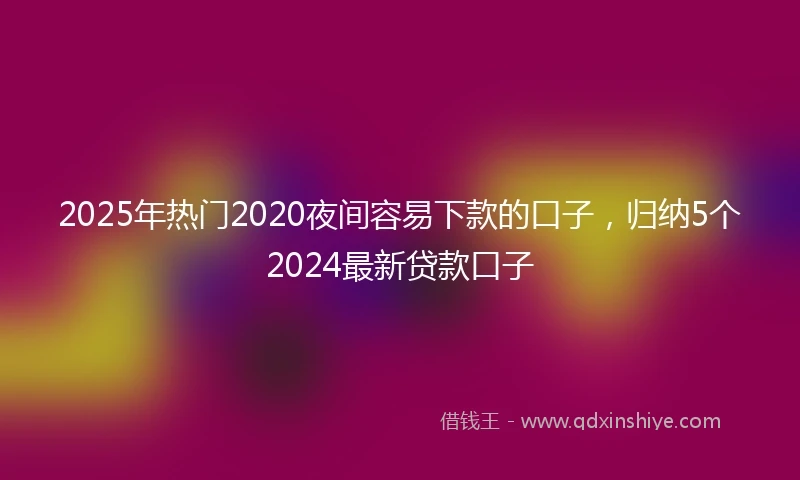 2025年热门2020夜间容易下款的口子，归纳5个2024最新贷款口子