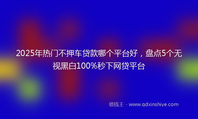 2025年热门不押车贷款哪个平台好，盘点5个无视黑白100%秒下网贷平台