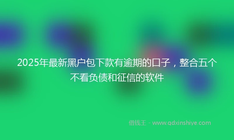 2025年最新黑户包下款有逾期的口子，整合五个不看负债和征信的软件