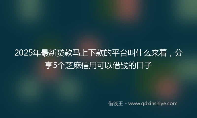 2025年最新贷款马上下款的平台叫什么来着，分享5个芝麻信用可以借钱的口子