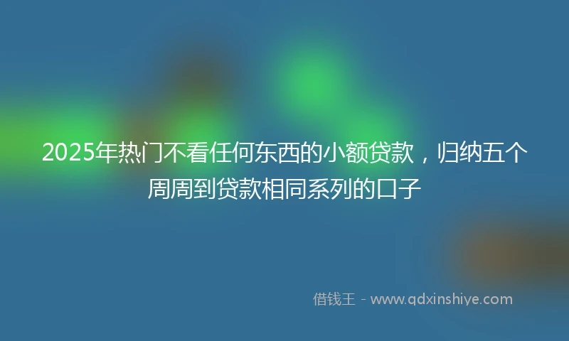 2025年热门不看任何东西的小额贷款，归纳五个周周到贷款相同系列的口子