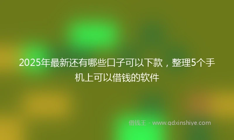 2025年最新还有哪些口子可以下款，整理5个手机上可以借钱的软件
