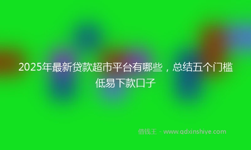 2025年最新贷款超市平台有哪些，总结五个门槛低易下款口子