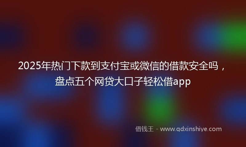 2025年热门下款到支付宝或微信的借款安全吗，盘点五个网贷大口子轻松借app