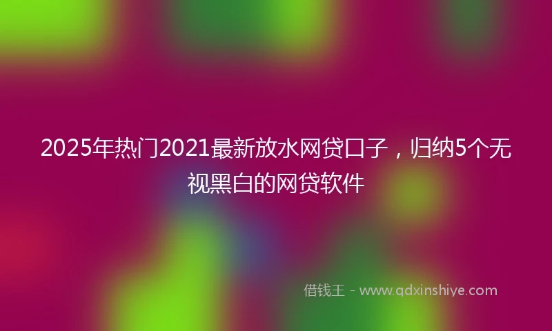 2025年热门2021最新放水网贷口子，归纳5个无视黑白的网贷软件