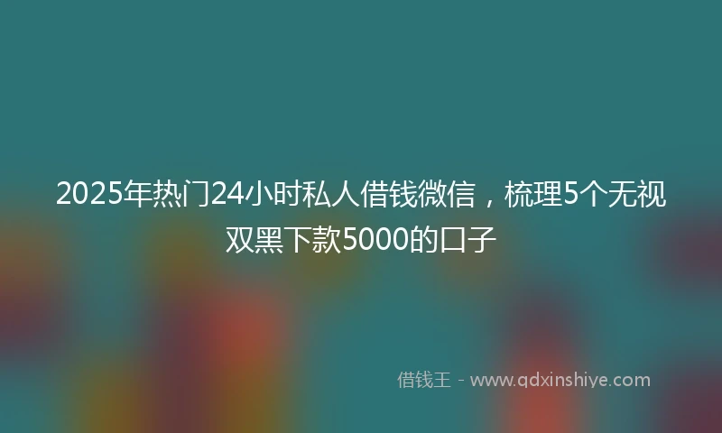 2025年热门24小时私人借钱微信，梳理5个无视双黑下款5000的口子