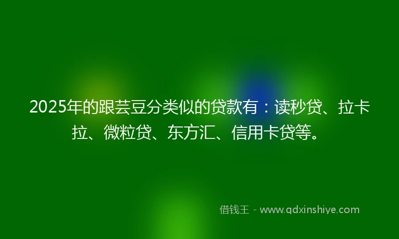 2025年的跟芸豆分类似的贷款有：读秒贷、拉卡拉、微粒贷、东方汇、信用卡贷等。