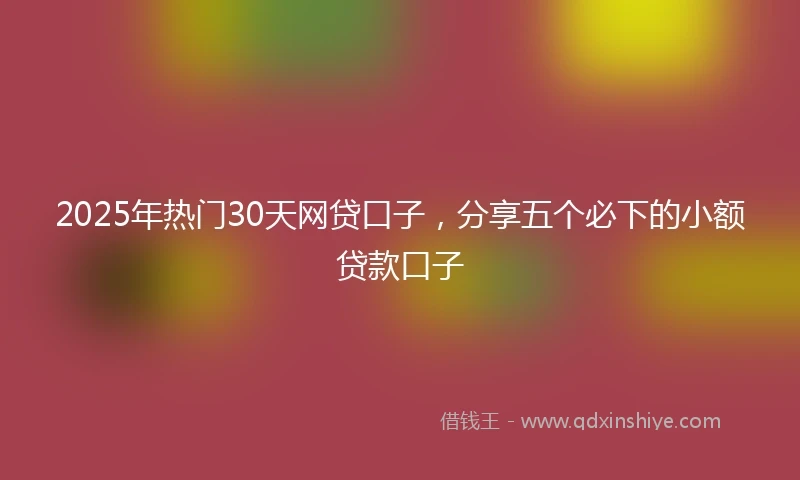 2025年热门30天网贷口子，分享五个必下的小额贷款口子