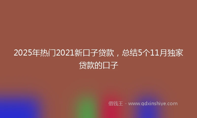 2025年热门2021新口子贷款，总结5个11月独家贷款的口子