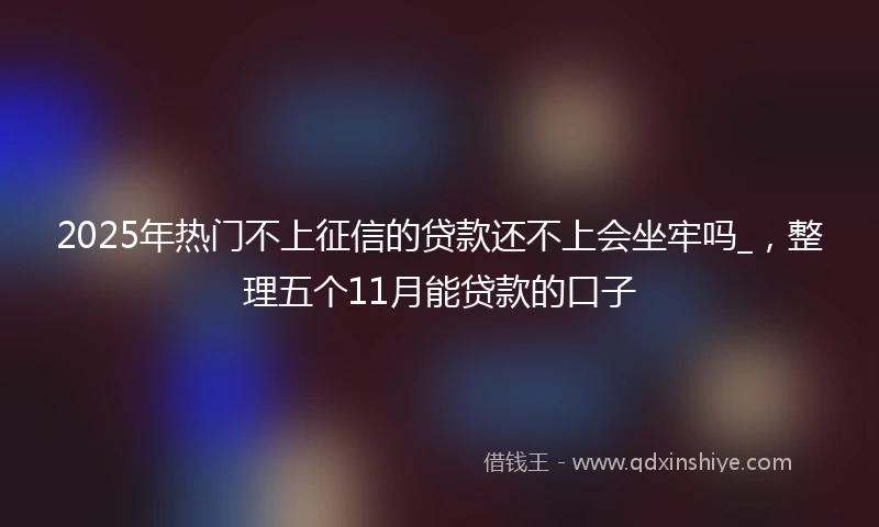 2025年热门不上征信的贷款还不上会坐牢吗_，整理五个11月能贷款的口子