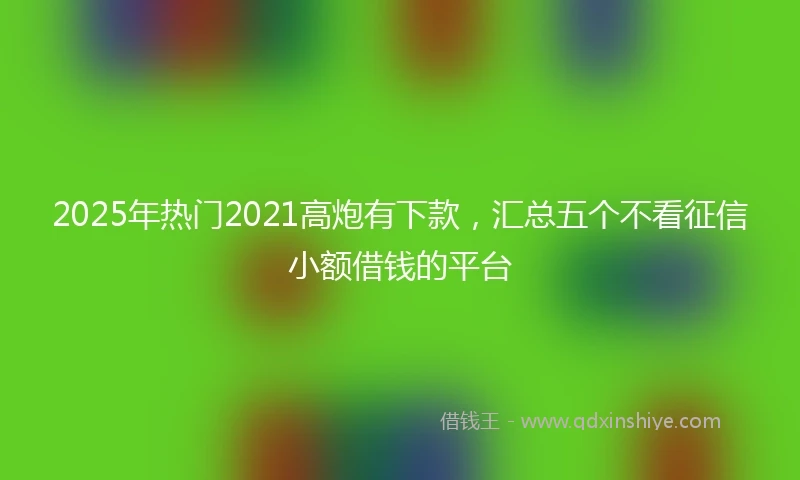 2025年热门2021高炮有下款，汇总五个不看征信小额借钱的平台