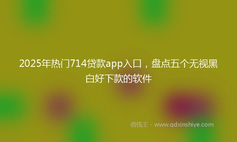 2025年热门714贷款app入口，盘点五个无视黑白好下款的软件