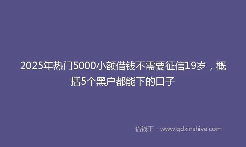 2025年热门5000小额借钱不需要征信19岁，概括5个黑户都能下的口子