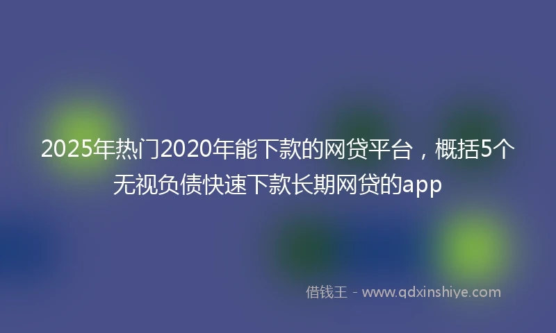 2025年热门2020年能下款的网贷平台，概括5个无视负债快速下款长期网贷的app
