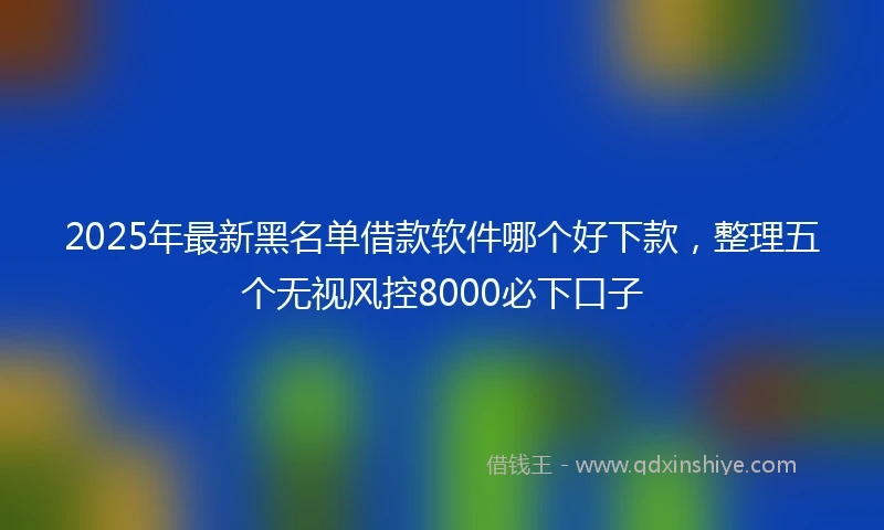 2025年最新黑名单借款软件哪个好下款，整理五个无视风控8000必下口子