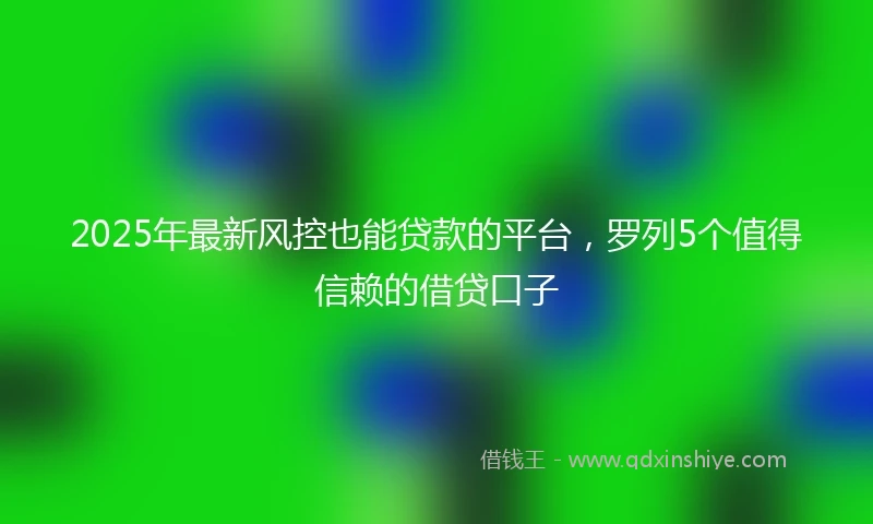 2025年最新风控也能贷款的平台，罗列5个值得信赖的借贷口子