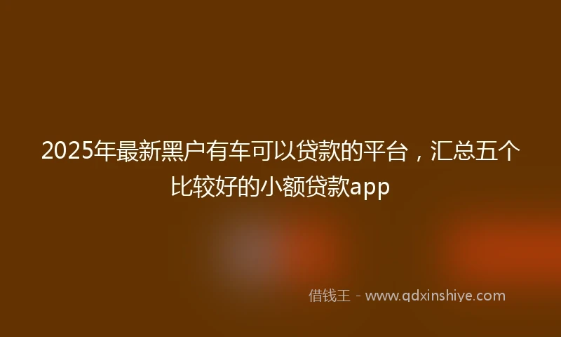 2025年最新黑户有车可以贷款的平台，汇总五个比较好的小额贷款app