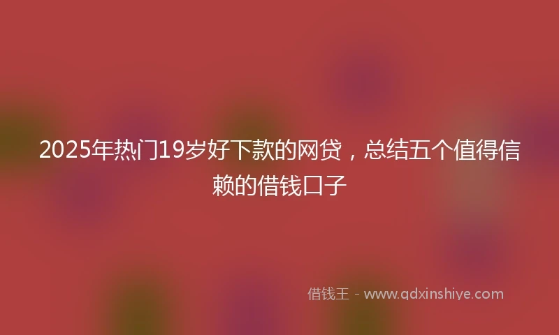 2025年热门19岁好下款的网贷，总结五个值得信赖的借钱口子