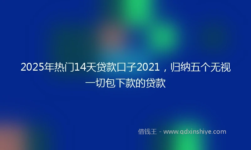 2025年热门14天贷款口子2021，归纳五个无视一切包下款的贷款