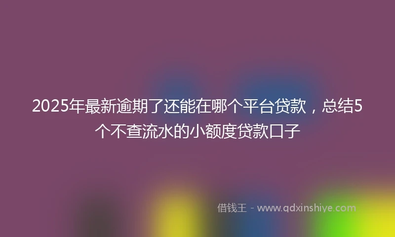 2025年最新逾期了还能在哪个平台贷款，总结5个不查流水的小额度贷款口子