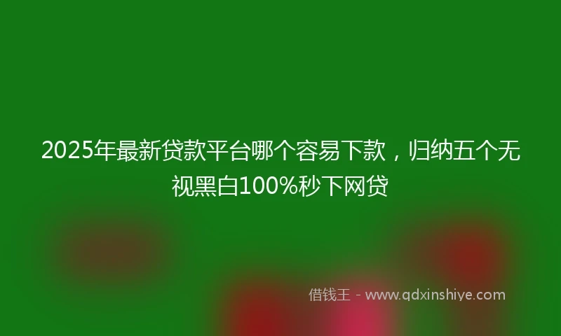 2025年最新贷款平台哪个容易下款，归纳五个无视黑白100%秒下网贷