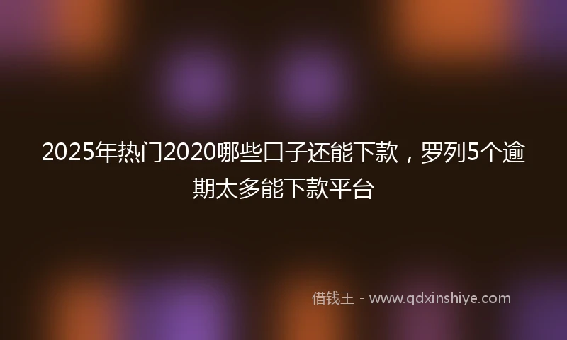 2025年热门2020哪些口子还能下款，罗列5个逾期太多能下款平台