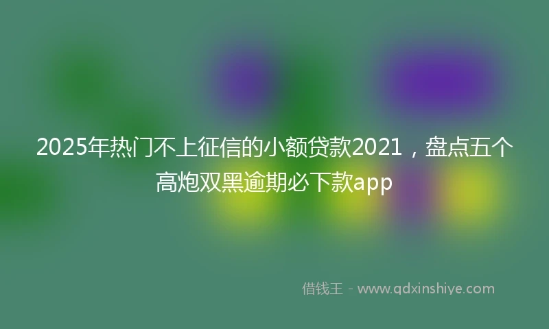 2025年热门不上征信的小额贷款2021，盘点五个高炮双黑逾期必下款app