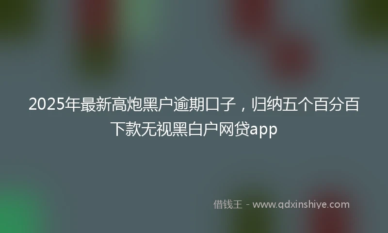 2025年最新高炮黑户逾期口子，归纳五个百分百下款无视黑白户网贷app