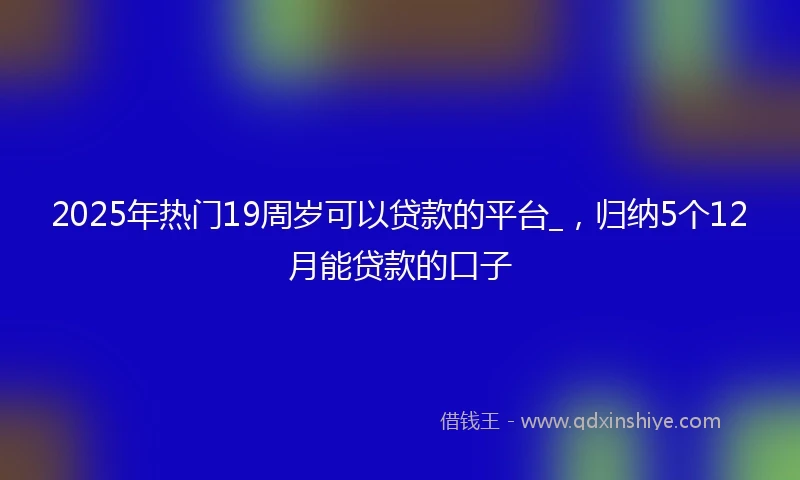 2025年热门19周岁可以贷款的平台_，归纳5个12月能贷款的口子