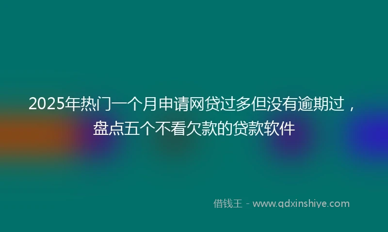 2025年热门一个月申请网贷过多但没有逾期过，盘点五个不看欠款的贷款软件