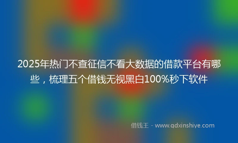 2025年热门不查征信不看大数据的借款平台有哪些，梳理五个借钱无视黑白100%秒下软件