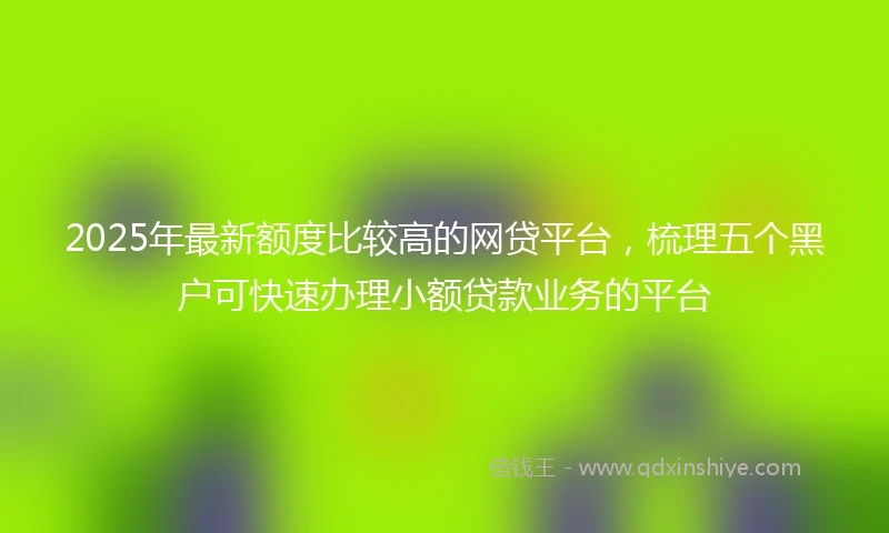 2025年最新额度比较高的网贷平台，梳理五个黑户可快速办理小额贷款业务的平台