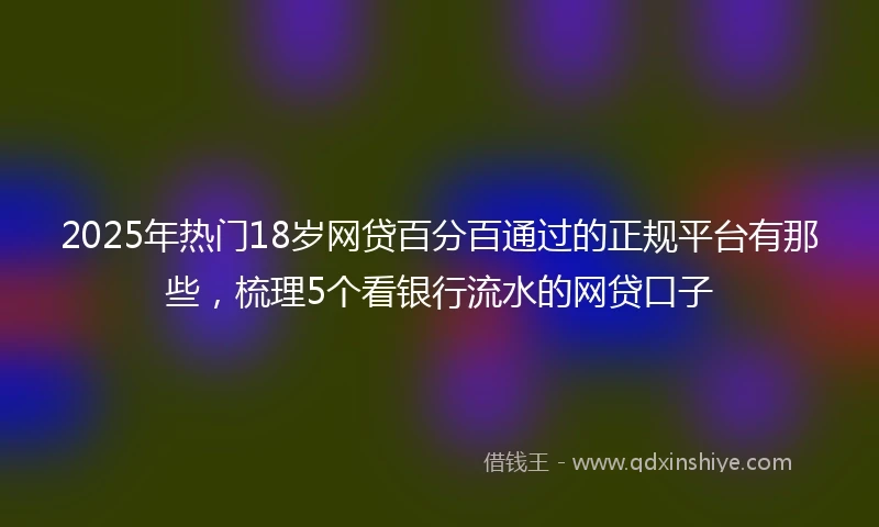 2025年热门18岁网贷百分百通过的正规平台有那些，梳理5个看银行流水的网贷口子