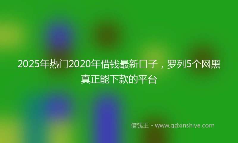 2025年热门2020年借钱最新口子，罗列5个网黑真正能下款的平台