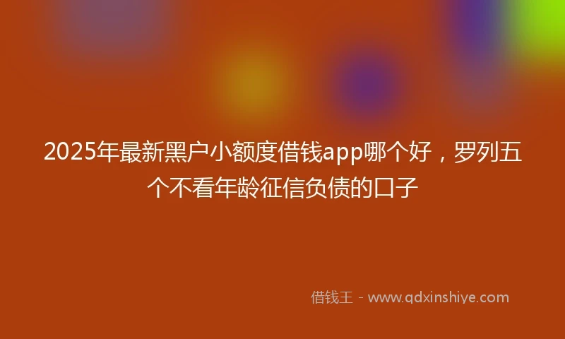 2025年最新黑户小额度借钱app哪个好，罗列五个不看年龄征信负债的口子