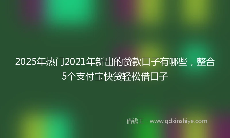 2025年热门2021年新出的贷款口子有哪些，整合5个支付宝快贷轻松借口子