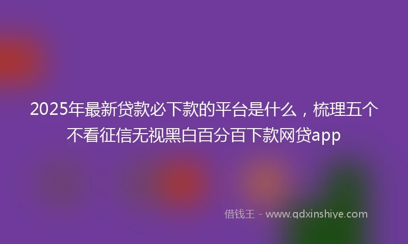2025年最新贷款必下款的平台是什么，梳理五个不看征信无视黑白百分百下款网贷app