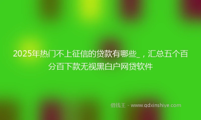 2025年热门不上征信的贷款有哪些_，汇总五个百分百下款无视黑白户网贷软件