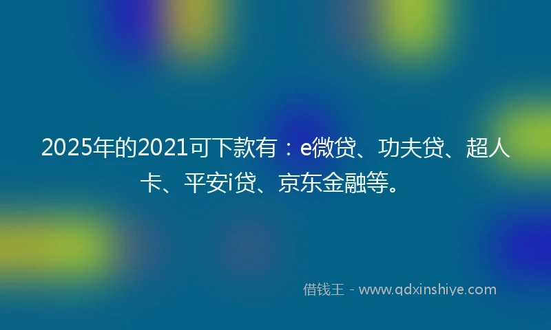 2025年的2021可下款有：e微贷、功夫贷、超人卡、平安i贷、京东金融等。