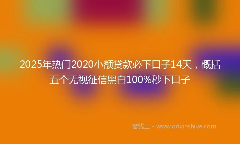 2025年热门2020小额贷款必下口子14天，概括五个无视征信黑白100%秒下口子