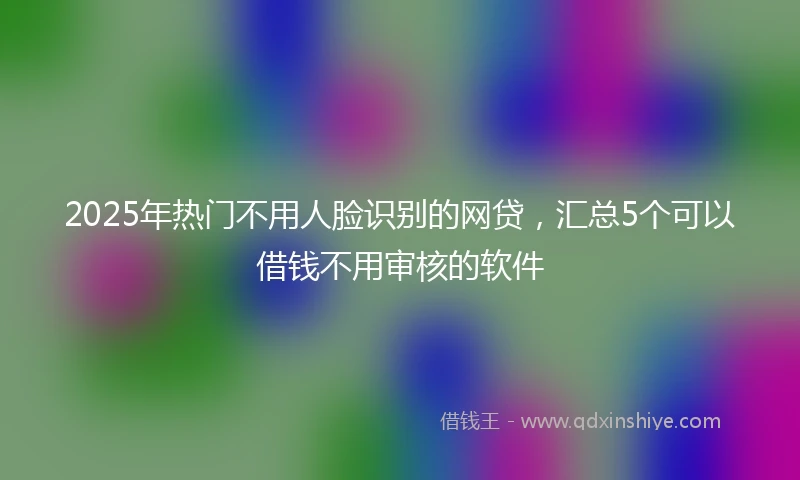 2025年热门不用人脸识别的网贷，汇总5个可以借钱不用审核的软件