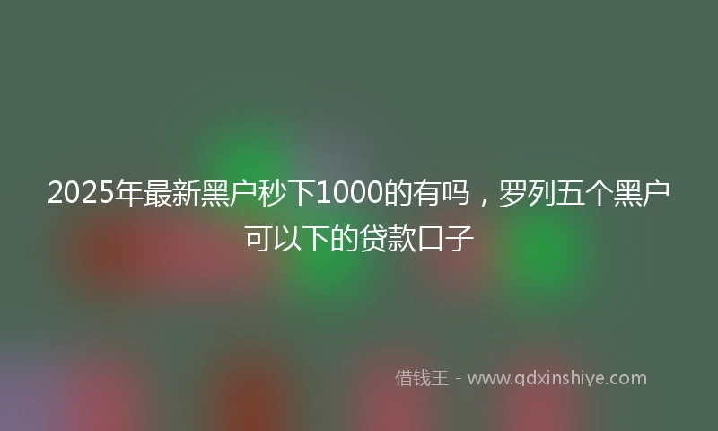 2025年最新黑户秒下1000的有吗，罗列五个黑户可以下的贷款口子