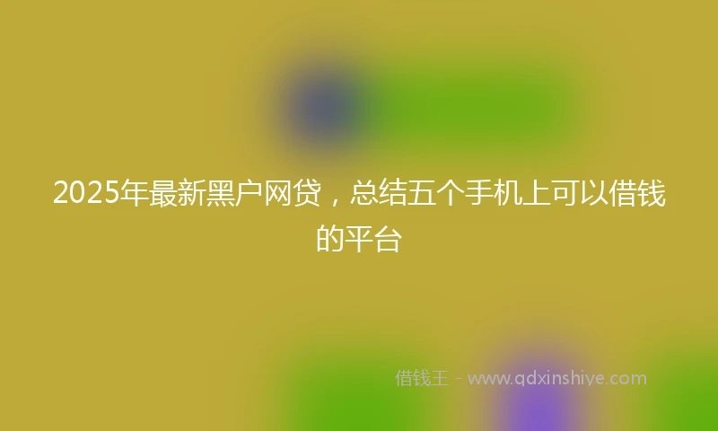 2025年最新黑户网贷，总结五个手机上可以借钱的平台