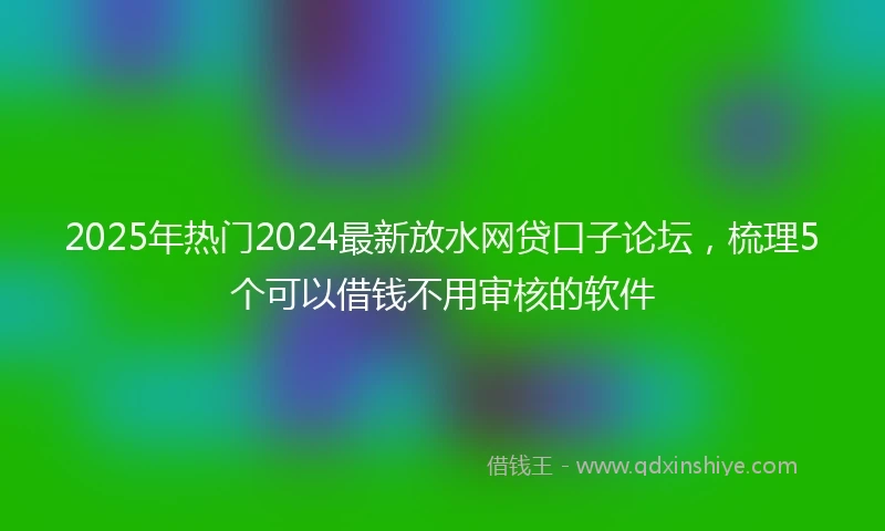 2025年热门2024最新放水网贷口子论坛，梳理5个可以借钱不用审核的软件