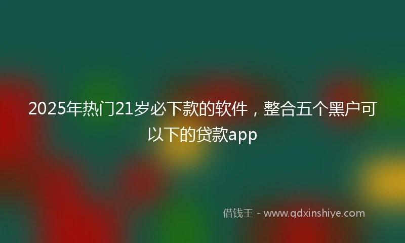 2025年热门21岁必下款的软件，整合五个黑户可以下的贷款app
