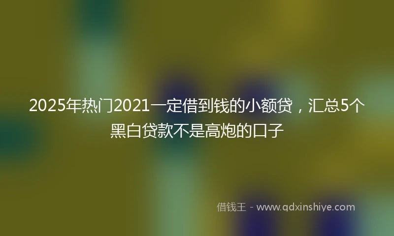 2025年热门2021一定借到钱的小额贷，汇总5个黑白贷款不是高炮的口子