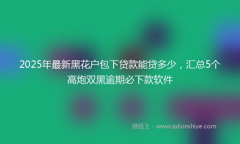 2025年最新黑花户包下贷款能贷多少，汇总5个高炮双黑逾期必下款软件