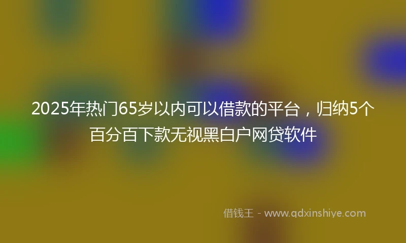 2025年热门65岁以内可以借款的平台，归纳5个百分百下款无视黑白户网贷软件