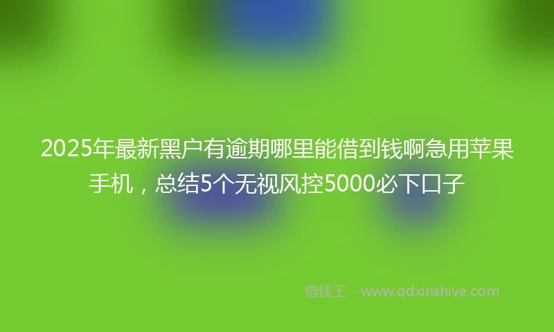 2025年最新黑户有逾期哪里能借到钱啊急用苹果手机，总结5个无视风控5000必下口子